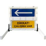 İleri Trafik Katlanır 100x91 cm Uyarı Levhalı Bariyer
