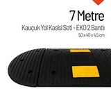 İleri Trafik Kauçuk Hız Kesici 50x40x4,5 cm Eko 2 Bantlı 7 m Yol Kasisi