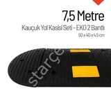 İleri Trafik Kauçuk Hız Kesici 50x40x5,5 cm Eko 2 Bantlı 7,5 m Yol Kasisi