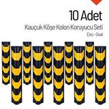 İleri Trafik Kauçuk Otopark Köşe Kolon Koruyucu, Koruma Eko-oval Onlu Set