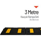 İleri Trafik Kauçuk Rampa, Otopark Rampası, Kaldırım Rampası 25 x 50 x 4 cm 3 Metre
