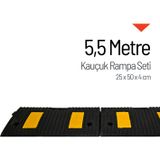 İleri Trafik Kauçuk Rampa, Otopark Rampası, Kaldırım Rampası 25 x 50 x 4 cm 5,5 Metre
