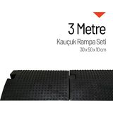İleri Trafik Kauçuk Rampa, Otopark Rampası, Kaldırım Rampası 30 x 50 x 10 cm 3 Metre