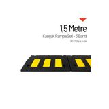 İleri Trafik Kauçuk Rampa Set, Otopark Rampası, Kaldırım Rampası 30 x 50 x 4,5 cm - 3 Bantlı - 1,5 Metre