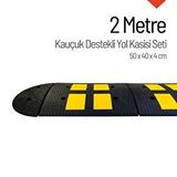 İleri Trafik Kauçuk Yol Kasisi Destekli, Hız Kesici Set 2 Metre