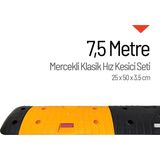 İleri Trafik Mercekli Klasik Hız Kesici Kapaklı Set - 7,5 Metre - Siyah