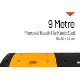 İleri Trafik Mercekli Klasik Hız Kesici Kapaklı Set - 9 Metre - Siyah