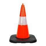 İleri Trafik PVC Konisi 50 cm Reflektifli Ağırlıklı Dubası