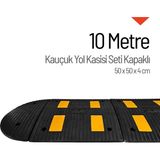 İleri Trafik Reflektifli Kauçuk Hız Kesici 4 Bantlı - 10 Metre Set