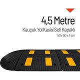 İleri Trafik Reflektifli Kauçuk Hız Kesici 4 Bantlı - 4,5 Metre Set