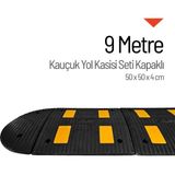 İleri Trafik Reflektifli Kauçuk Hız Kesici 4 Bantlı - 9 Metre Set - Sarı - Siyah