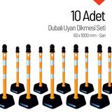 İleri Trafik Sarı 10'lu Set 63x1000 mm Dubalı Uyarı Dikmesi