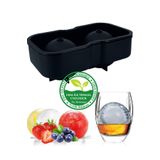 İles Gurme İles Gurme Büyük Boy Silikon 2 Bölmeli XL Top Buz Kalıbı, Siyah