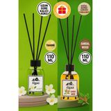 Ilgaz 2 x 1 Jasmine + Sandal Oda Kokusu 110 ml Yasemin + Sandal Bambu Çubuklu Oda Kokusu Ortam Kokusu