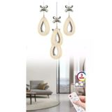 Ilgaz Aydınlatma Damla 4 Lü Gümüş 3 Renk Ledli Kumandalı Modern Sarkıt Led Avize