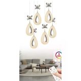 Ilgaz Aydınlatma Damla 6 Lı Gümüş 3 Renk Ledli Kumandalı Modern Sarkıt Led Avize