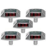 ilgi trafik market Yol Butonu Led Işıklı Güneş Enerjili Solar Metal Buton Kırmızı 5 Adet