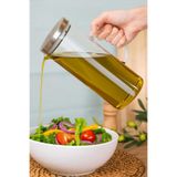 İLİVA Çelik Kapaklı Vakumlu Borosilikat Cam Yağlık Sirkelik Sütlük Sürahi 1500 ml