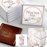 İlk Diş İsme Özel Kız Bebek Çikolatası (70 Adet Madlen Çikolata)