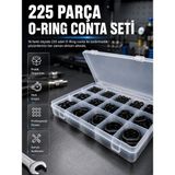İlk El Grup 225 Parça O-Ring Conta Seti 18 Farklı Ölçü Kauçuk Sızdırmazlık Conta Organizer Kutulu