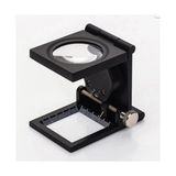İlk El Grup -28X28 mm Katlanır Sayaçlı Metal Lüp, 2 LED Işıklı Büyüteç Tekstil TH9005A - Renkli - 1