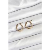 İlk El Grup 316L Çelik Gold Renk 12 Mm Halka Kadın Küpe - Tj-Bkp11224