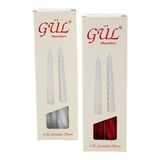 İlk El Grup 4pcs Şamdan - Burgulu Mum Beyaz - Renkli 17CM (4887) - Çok Renkli