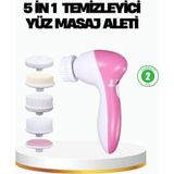 İlk El Grup 5’i 1 Arada Yüz Temizleme Cihazı – Masaj Fırça Peeling ve Krem Uygulama Aparatlı