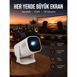 İlk El Grup Akıllı Projeksiyon Powerbankli Taşınabilir Sinema Projektörü 4K Hd Kaliteli Yeni Nesil