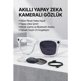 İlk El Grup Beyaz Bluetooth Akıllı Gözlük Müzik Görüşme Kamera ve Mikrofon Özellikli - 1
