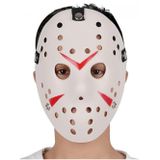 İlk El Grup Beyaz Renk Kırmızı Çizgili Tam Yüz Hokey Jason Maskesi Hannibal Maskesi