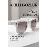 İlk El Grup Birinci Şahıs Çekim Için Beyaz Akıllı Gözlük Kamera Mikrofon Hoparlörlü - 1