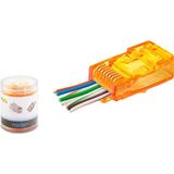 İlk El Grup Cat6 Ez RJ45 Konnektör - 100 Adet Turuncu / Özel Plastik Kutulu ND2405 Iegtgrs-34