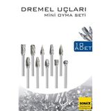 İlk El Grup Dremel Uyumlu Mini Oyma Gravür Uç Seti – 10'Lu Tungsten Karbür, Ahşap/Metal/Plastik İç