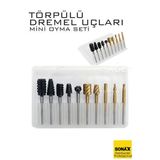 İlk El Grup Dremel Uyumlu Törpülü Mini Oyma Gravür Uç Seti – 10'Lu Tungsten Karbür, Ahşap/Metal/