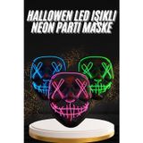 İlk El Grup Hallowen Parti Maskesi Neon Led Işıklı Maske 3 Modlu Cadılar Bayramı Maskesi