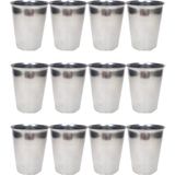 İlk El Grup Ieg™ 12 Adet Paslanmaz Çelik Krom Bardak 9 x 7,5 x 5,5cm - Renkli