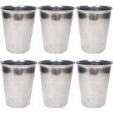 İlk El Grup Ieg™ 6 Adet Paslanmaz Çelik Krom Bardak 9 x 7,5 x 5,5cm - Renkli