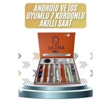 İlk El Grup ieg™ 7 Kordonlu Akıllı Saat Plastik Kordon Hasır Kordon Çelik Kordon