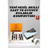 İlk El Grup Ieg™ Aynalı Bluetooth Kulaklık ve 7 Kordonlu Akıllı Saat Dijital Göstergeli Uzun Pil Ömrü - 01P-Pembe