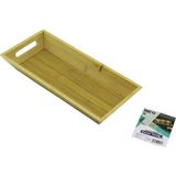 İlk El Grup Ieg™ DİKDÖRTGEN=16X35CM Derin=4.5cm Ahşap Bambu Sunum Tepsisi Çift Oyma Kulplu () - (No Color)