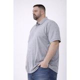 İlk El Grup Ieg™ Erkek Pike Kumaş Düğmeli Yaka Battal Büyük Beden Günlük Kısa Kol Tişört T-Shirt - G - Gri - 3XL