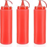 İlk El Grup Ieg™ Ketçap Şişesi - 1000ML Dev Boy Kırmızı 3 Adet - Standart