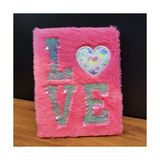 İlk El Grup Ieg™ Love Tasarımlı Peluş Kapaklı Defter Hediyelik - Renkli