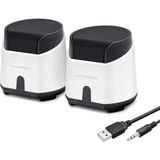 İlk El Grup Ieg™ Masaüstü Hoparlör 1+1 USB + 3.5mm - Beyaz HD6024W - Renkli