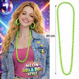İlk El Grup ieg™ Neon Yeşil Boncuk Kolye 80 cm – Retro 80’ler 90’lar Parti Aksesuarı