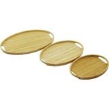 İlk El Grup Ieg™ Oval - 3 Boy Bambu Ahşap Tepsi Seti 20X29--26X36--31X45CM () - (No Color)