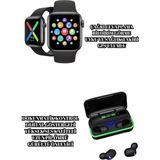 İlk El Grup Ieg™ Ucuz ve Kaliteli Kulaklıklı Saat Seti Bluetooth Bağlantılı Akıllı Saat ve Kulaklık - 35 - 48 mm - 1 - Renkli