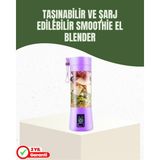 İlk El Grup Ieg™ USB Şarjlı Portatif Blender 380ML Çelik 304 Bıçaklı Mobil Smoothie Maker