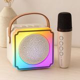 İlk El Grup Karaoke Mikrofonlu Taşınabilir Bluetooth Hoparlör (Işıklı, USB Şarjlı) - Renkli